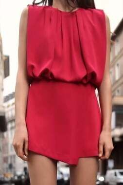 NWT ZARA Sleeveless Draped Mini Romper in Pink